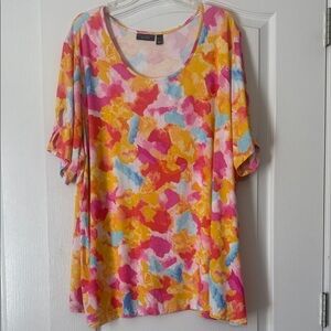 Susan Graver Weekend Colorful Women's Top Size 4X